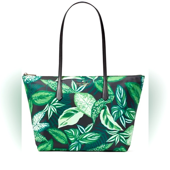 kate spade Handbags - Kate Spade Kit Fern Foliage tote New with tags beautiful green/black pattern.